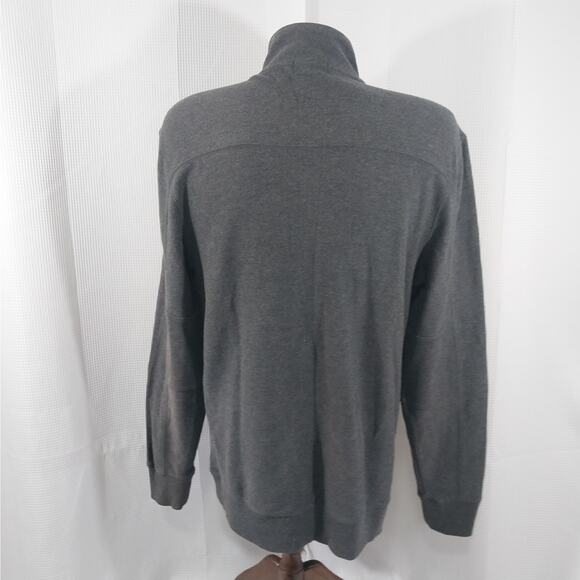 CALVIN KLEIN! FULL ZIPPER CHARCOAL GRAY KNIT COTTON LIGHTWEIGHT SWEATER! SZ M - Picture 7 of 10